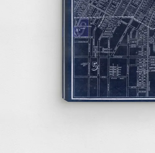 Vista 6 de The Oliver Gal Artist Co. Maps - Lienzo decorativo para pared, diseño de Los Ángeles 1899, decoración del hogar, 13 x 16 pulgadas, azul, blanco