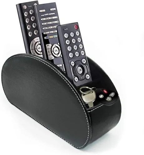 Vista 13 de Organizador de control remoto de piel con 5 compartimentos espaciosos