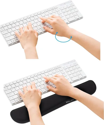 Vista 5 de ELZO Almohadilla de Soporte para Reposamuñecas de Teclado con Acolchado de Espuma Viscoelástica Gruesa de Alta Densidad 65D, Diseño Ergonómico