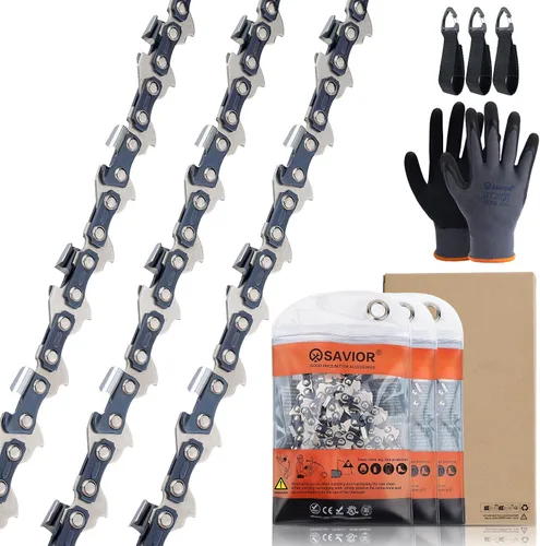 Vista 16 de Savior 4Pack GTA 26 Cadena de Motosierra Mini de 4 Pulgadas de 1/4" LP.043" de Calibre 28 Enlace de Transmisión para Podadora de Hojas Stihl GTA 26