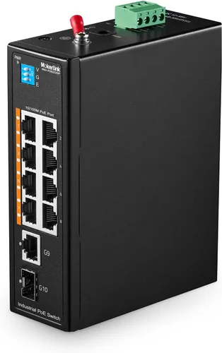 Vista 11 de MokerLink Interruptor PoE industrial de 5 puertos Gigabit con batería solar UPS, entrada DC9V-54V a salida DC48V, IEEE802.3af/at PoE, tamaño mini