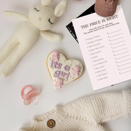 Vista 8 de Juego de 150 tarjetas de juegos de baby shower, 6 juegos divertidos que incluyen bingo, Don't Say Baby, Price is Right y más, perfecto para hasta 25