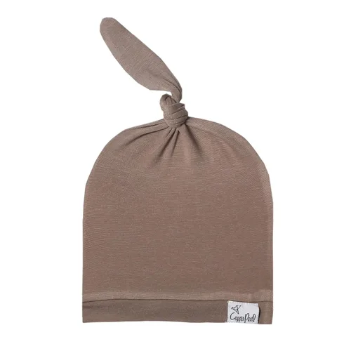 Vista 7 de Copper Pearl Gorro de bebé con nudo superior elástico suave Lennon