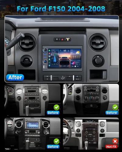 Vista 2 de Radio de coche estéreo para Ford F150 Radio 2004-2008: 7 "HD pantalla táctil estéreo incorporado Carplay inalámbrico Andriod Auto 5GWiFi