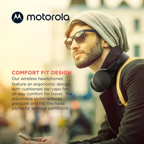 Vista 5 de Motorola Auriculares inalámbricos Bluetooth con micrófono, Moto XT500+ Auriculares sobre la oreja con control en línea para llamadas, teléfonos