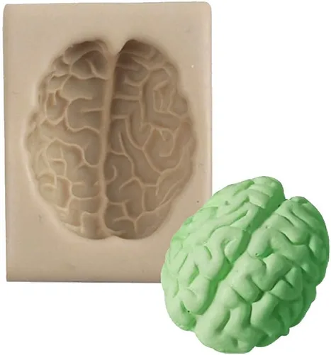 Vista 6 de WYD 2 piezas de molde de mousse de helado de corazón humano y cerebro 3D DIY Halloween órgano sorpresa molde de silicona para fondant de dulce
