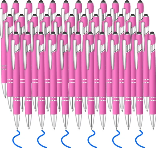 Vista 11 de 36 bolígrafos de tinta azul con lápiz capacitivo 2 en 1 para pantallas táctiles, colegio, oficina, compañeros de trabajo (negro)