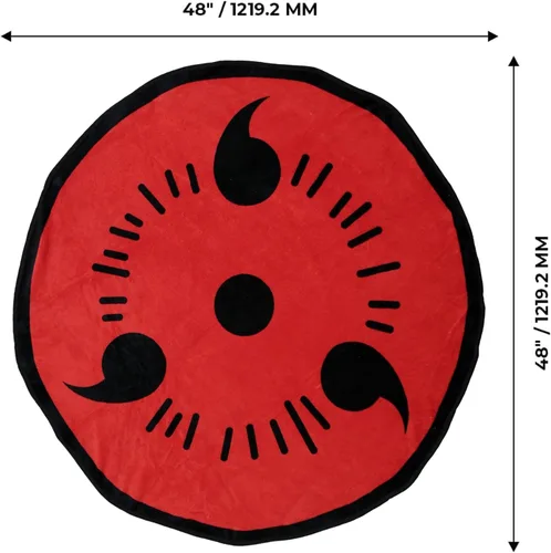 Vista 2 de JUST FUNKY Naruto Shippuden Sharingan - Manta de forro polar redonda de 48 pulgadas