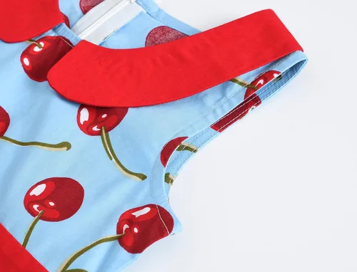 Vista 6 de Vestido vintage de 3 a 12 años con estampado de lunares, vestido de fiesta sin mangas, vestido de fiesta para ocasiones especiales