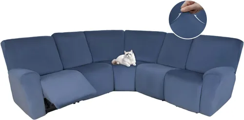 Vista 43 de HDCAXKJ Fundas de sofá seccional reclinable de terciopelo, cubierta de sofá seccional en forma de L, lavable, elástica, suave, para rincón