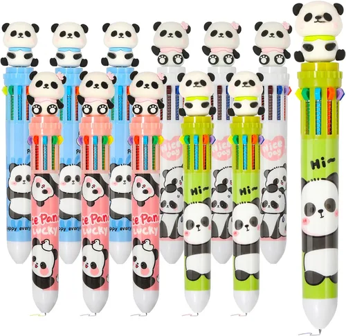 Vista 8 de Heliar Bolígrafo multicolor de 0.028 in, bolígrafos de colores 10 en 1, bolígrafos retráctiles de animales para oficina, suministros escolares