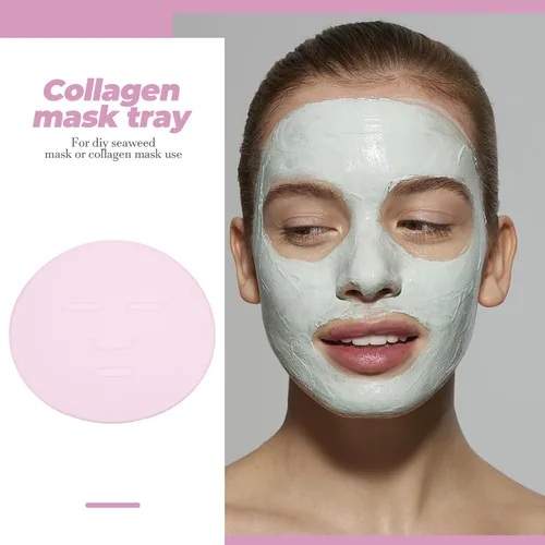 Vista 5 de LEORX Paquete de 2 bandejas de máscara de colágeno reutilizable para mascarilla facial para hacer algas marinas y barro, placa facial para salón