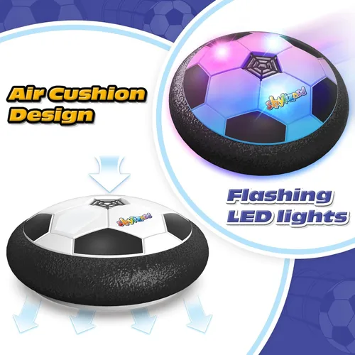 Vista 2 de ShyLizard Balón de Fútbol Hover, Regalos de Juguetes para Niños de 3, 4, 5, 6, 7, 8 Años, Balón de Fútbol Infantil con Energía de Aire y Luz LED