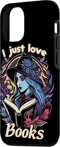 Vista 2 de iPhone 14 decoración de Halloween - Mad Witch-I just love reading books Case