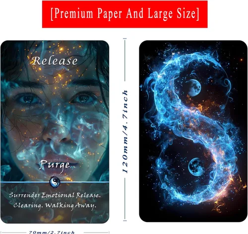 Vista 3 de Yin y Yang Tarjetas de Oráculo, Baraja de Oráculo de Conexión del Karma de 68 Tarjetas, Herramienta de Guía Espiritual para Principiantes