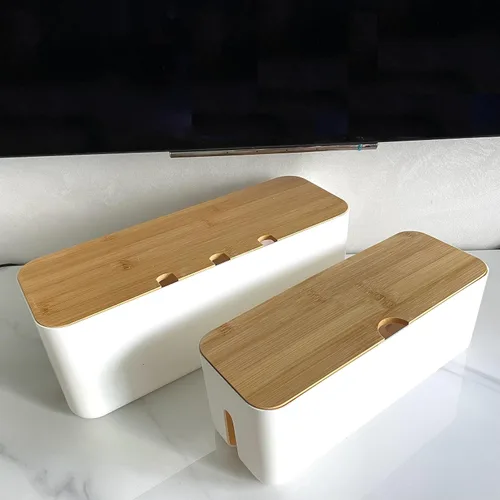 Vista 8 de Caja de organización de cables, organizador de rayas eléctricas, caja organizadora de cables, oculta y oculta las regletas de alimentación y cables