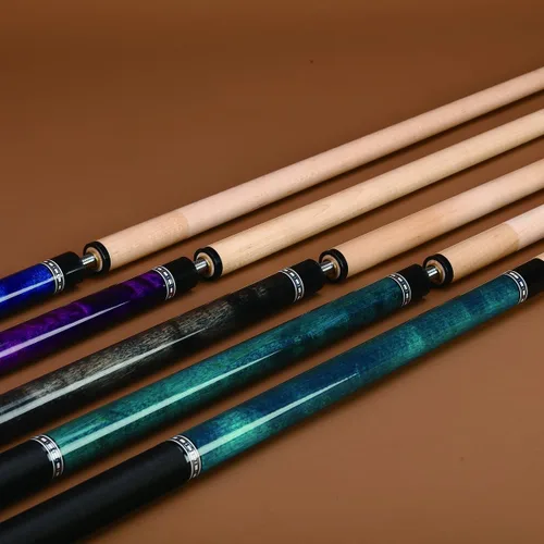 Vista 9 de Set of 4 Pool Cues-Different Weights(18/19/20/21 oz) or Different Tip Sizes(10/11/12/13mm Tip) Cue Set 58" Canadian Maple, 4-Prong House Bar
