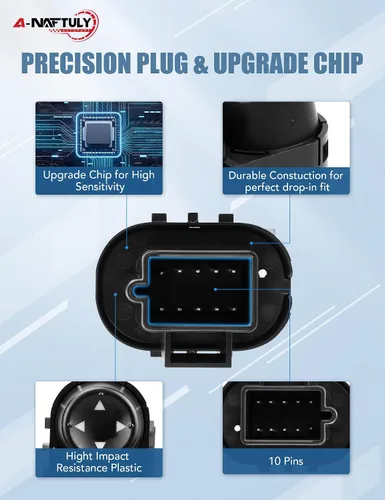 Vista 3 de Interruptor de espejo eléctrico compatible con Chevy Silverado GMC Sierra 1500 2500 HD 3500 HD 3500 HD 2007-2014, interruptor de control selector