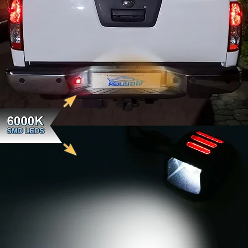 Vista 6 de Conjunto de lámparas LED para placa de matrícula con tubo de neón OLED rojo compatible con Frontier 2007-2021, Armada Xterra 2008-2015, Titan Suzuki