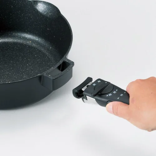 Vista 6 de Wahei Freiz EM-9735 Multi-functional Deep Frying Pan, 9.4 inches (24 cm), Induction Compatible, Gas OVER 2
