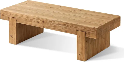 Vista 7 de SSLine Mesa de Centro de Madera Maciza de 47.6 Pulgadas Mesa de Centro Rectangular para Sala de Estar, Mesas de Centro de Cóctel Estilo Granja