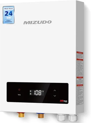 Vista 10 de Calentador de agua eléctrico sin tanque de 11kW, MIZUDO calentador de agua caliente instantáneo de 240 voltios, hasta 2.6 GPM para 1-2 puntos