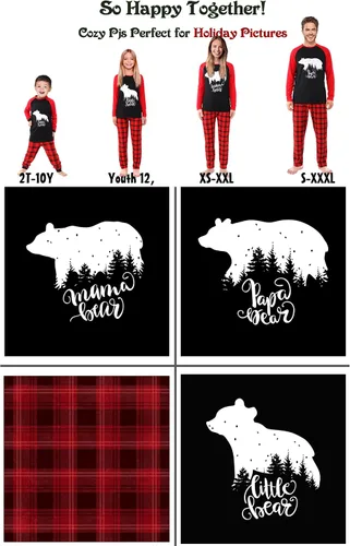 Vista 5 de Rnxrbb Pijamas de Navidad familiares a juego para parejas, mujeres, hombres y niños
