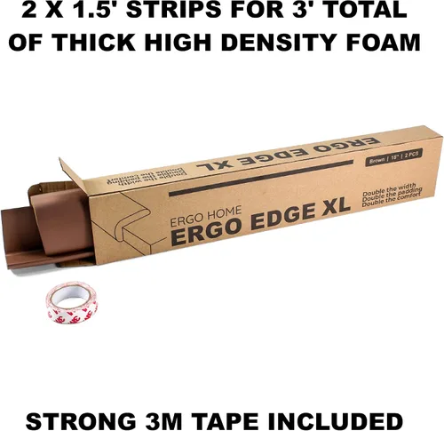 Vista 4 de Ergo Edge XL Protege tus brazos de bordes afilados de la mesa. Espuma de alta densidad de 3 pies [café]