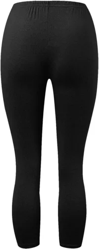 Vista 4 de Featur - Leggings de yoga recortados para mujer, cintura alta, pantalones capri elásticos con costuras de encaje, talla grande, pantalones