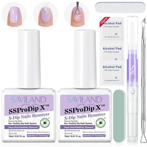 Vista 8 de SAVILAND Kit removedor de polvo de inmersión para manicura suave, sin