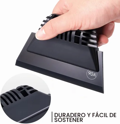 Vista 2 de FOSHIO Escobilla de goma PPF con mango antideslizante para limpieza de ventanas, puerta de cristal de ducha, parabrisas de coche