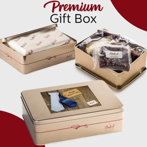 Vista 6 de Dulcet Gift Baskets Caja de regalo clásica para el día del padre con galletas recién horneadas y brownie, tarjeta de celebración perfecta
