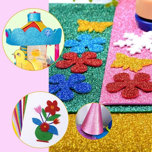 Vista 4 de 20 hojas de papel con purpurina para manualidades, niños, Halloween, Acción de Gracias, Navidad, decoración de otoño, papel de cartulina A4