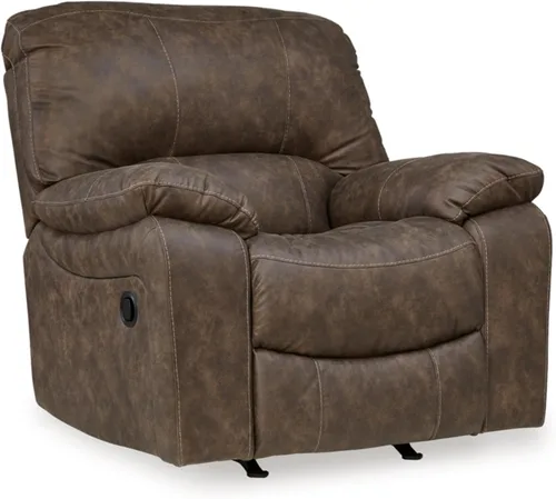 Vista 17 de Signature Design by Ashley - Sofá reclinable manual, primera base, color gris Space-saving 3-in wall distance, Easy-to-clean gunmetal faux leather