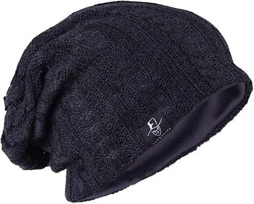 Vista 114 de FORBUSITE Gorro de punto largo holgado para hombre para verano e invierno, de gran