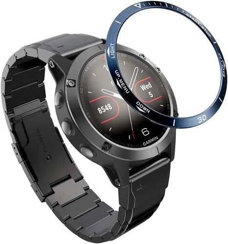 Vista 9 de REYDA Bisel de reloj compatible con Garmin Fenix 5/5 Plus, anillo de bisel de acero inoxidable, cubierta adhesiva de bisel de acero inoxidable