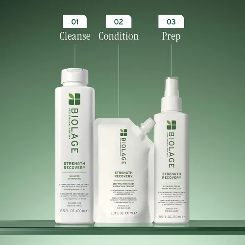 Vista 5 de Biolage Tratamiento profundo de recuperación de fuerza: nutre y protege al instante, fortalece las hebras, reduce la rotura, con escualano de oliva