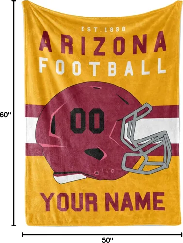 Vista 7 de Manta personalizada para fanáticos del fútbol americano – Se envía al día siguiente – Hecha en Estados Unidos – Manta de vellón personalizada