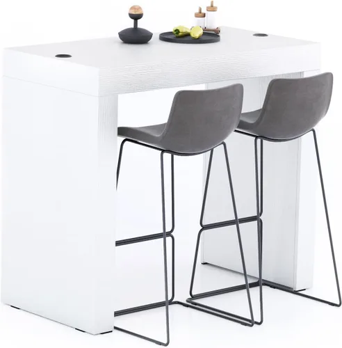 Vista 13 de Mobili Fiver Evolution - Mesa alta de bar de cocina fabricada en Italia Ahorra Espacio, Mesa de altura de mostrador montada en la pared para 1