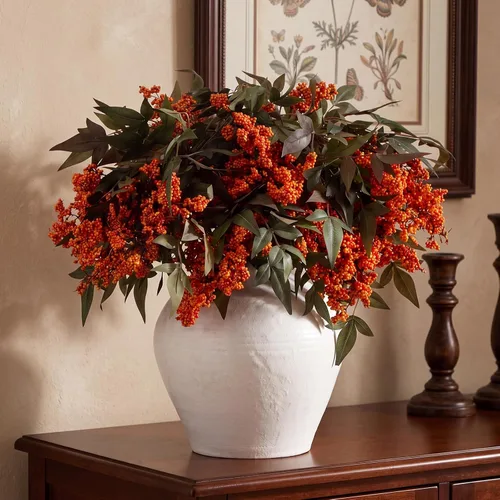 Vista 27 de Zeyune 3 tallos de bayas artificiales de 35 pulgadas, decoración