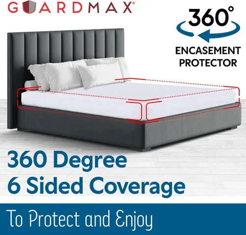 Vista 8 de Protector de colchón Guardmax con cremallera funda contra insectos para cama 100% impermeable suave, hipoalergénico y transpirable