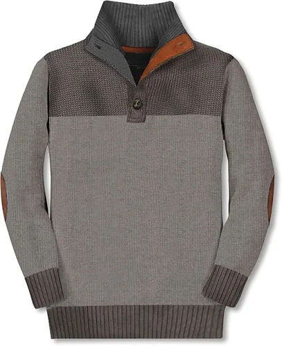 Vista 5 de Gioberti Suéter de punto 100% algodón con cuello abotonado para niños y niños Verde cazador