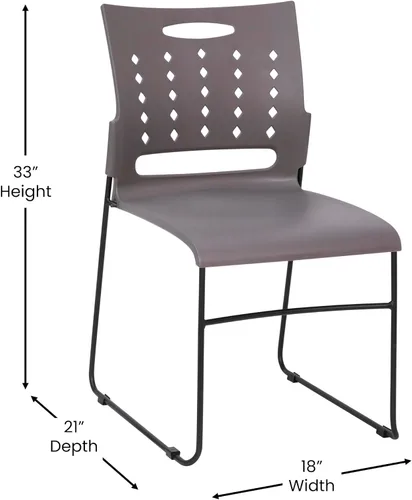 Vista 3 de Flash Furniture Hercules - Silla apilable con respaldo de ventilación, color gris