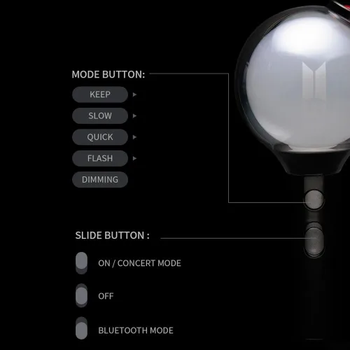 Vista 4 de Sayzer BTS Lightstick Edición especial oficial con 7 tarjetas fotográficas Kpop Merchandise