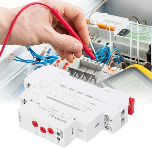 Vista 4 de Controlador de temperatura del termostato digital GRW8-02 Carril DIN AC DC 24V a 240V Relé Monitor de control de temperatura con sonda de prueba