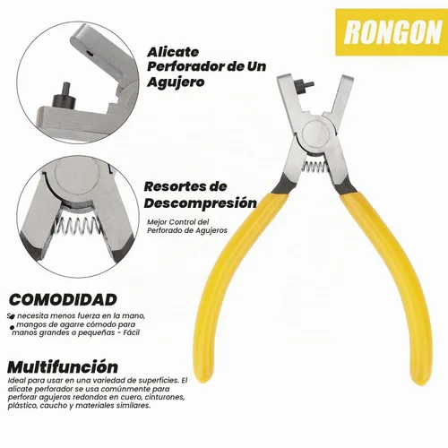 Vista 6 de Alicates Perforadores de Agujeros de Cuero para Correa de Reloj, Alicates Perforadores de Agujeros Redondos Universales de 2.0mm, Herramienta