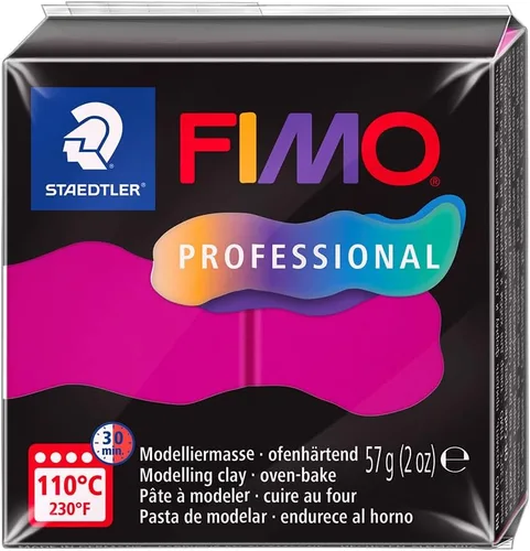 Vista 30 de STAEDTLER Arcilla de modelado de polímero FIMO Professional - Arcilla para hornear al horno - Negro, 2.01 oz - 1 bloque, 8040-9