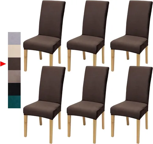 Vista 22 de Fundas para Sillas de Comedor, Juego de Fundas para Sillas de Comedor de 4 Piezas, Fundas Elásticas para Sillas de Cocina, Fundas para Sillas