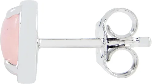 Vista 2 de MARC - Aretes de plata de ley 925 de 0.70 quilates con corazón de cuarcita rosa, Plata de ley, cuarcita