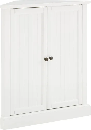 Vista 16 de Crosley Furniture Shoreline Coastal - Armario de almacenamiento para despensa con estantes, cocina, comedor o lavandería, color blanco